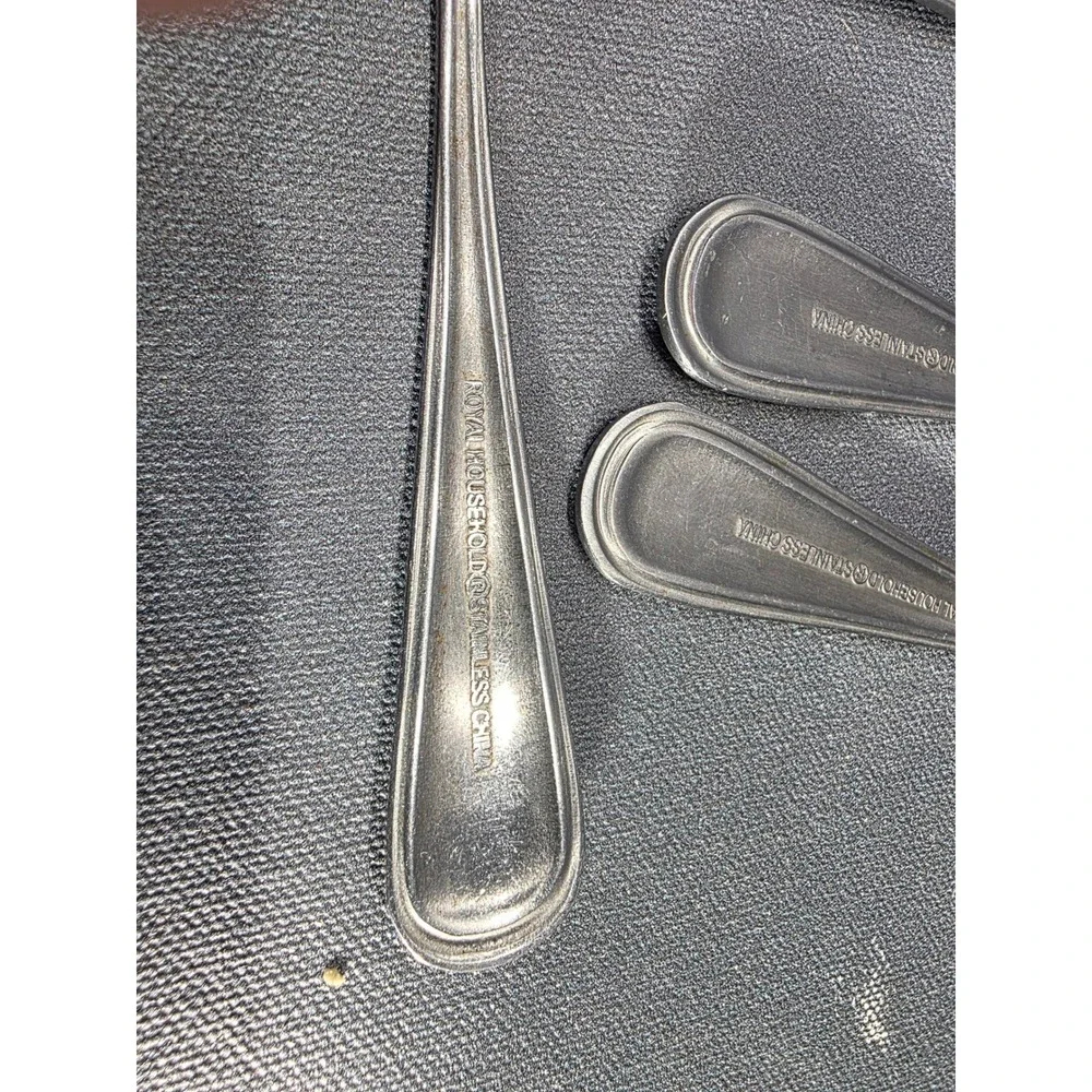 Royal Household Stainless Steel Teaspoons Set of 4 Silverware Flatware 6 inch